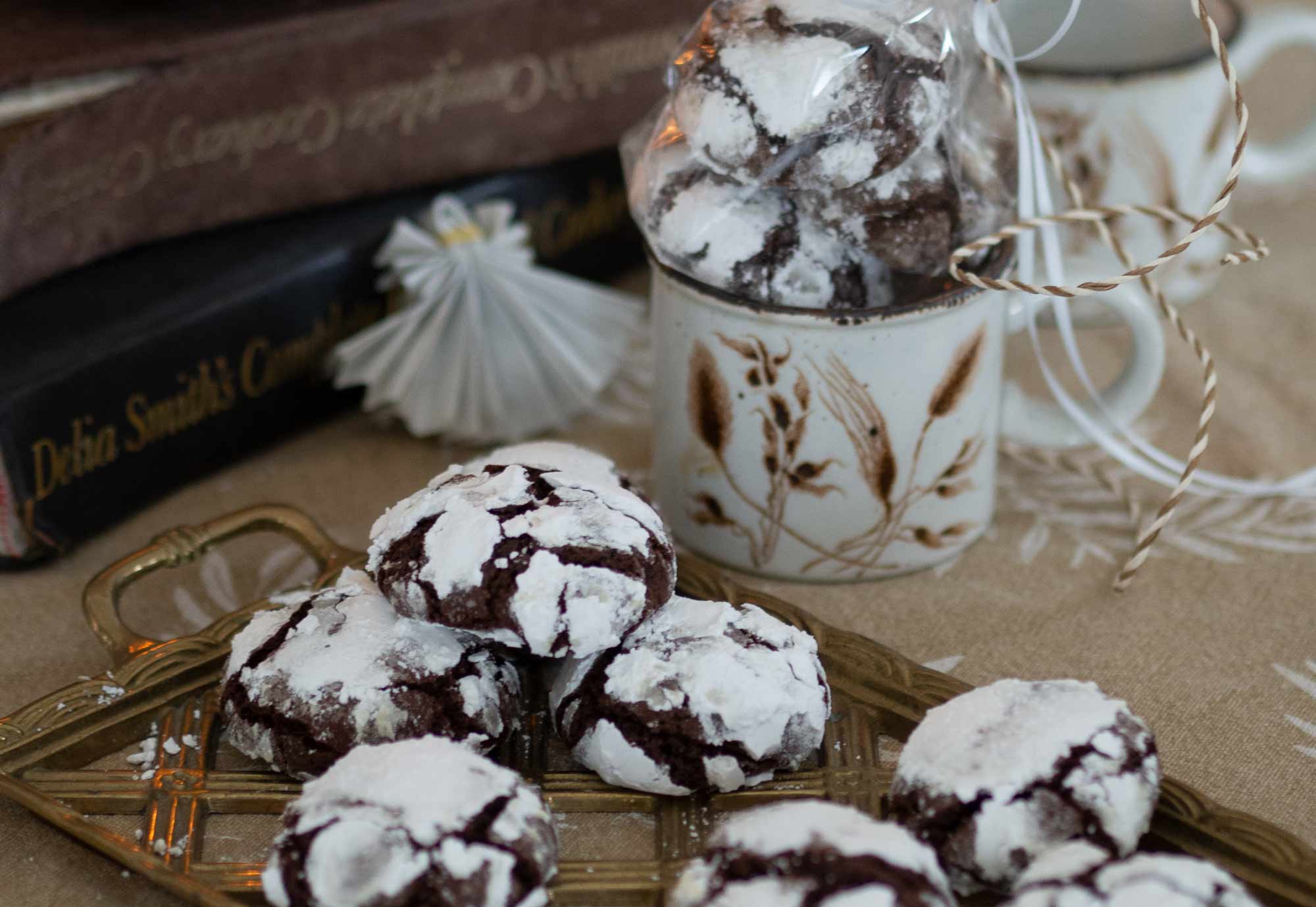 Rezept für weihnachtliche Crinkle Cookies